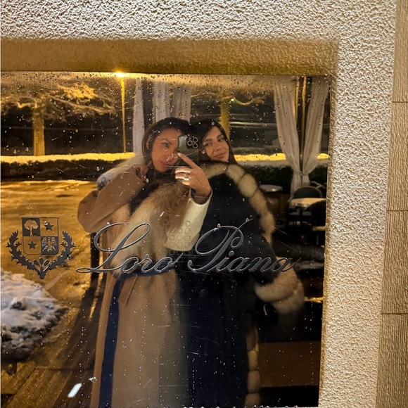 Elegant Tan Women's Coat RIVOWool Coat w/ Fox Fur Trim😍
